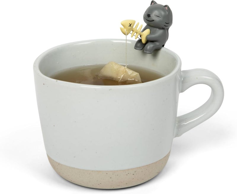 Tea Mates 1 قطعة قطة صيد لطيفة - حامل كيس الشاي وموضع الخيط - ملحقات الشاي للفنجان والكوب - فكرة هدية فريدة ومضحكة - علامة مشروب على شكل تمثال حيواني - Image 2